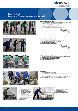 Datenblatt Hebe- und Tragetechniken Datenblatt Hebe- und Tragetechniken