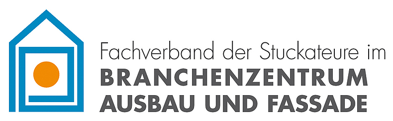 Illustriertes Logo des „Fachverbandes der Stuckateure im Branchenzentrum Ausbau und Fassade"