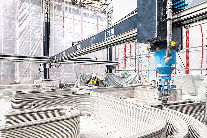 Druck Wohnhaus in 3D-Beton