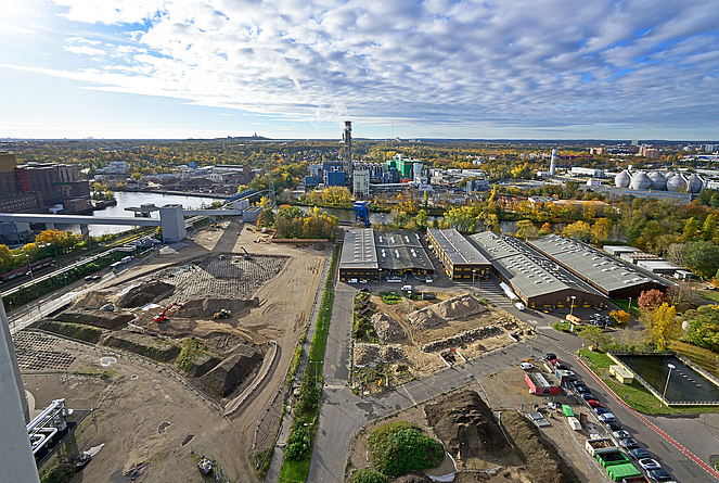 Baufeld auf dem Gelände des Heizkraftwerks Reuter-West.