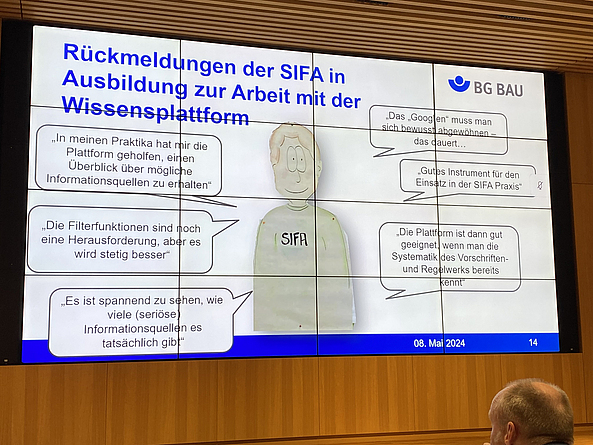 Rückmeldung der SIFA in Ausbildung zur Arbeit mit der Wissensplattform.