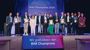 Gruppenbild der Gewinner bei der Preisverleihung der BIM Champions.