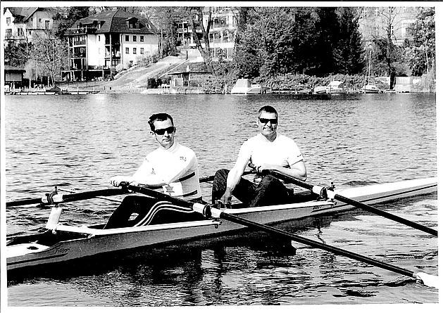 Die Geschäftsführer Olaf Kaska (links) undChristoph Leschka (rechts) haben über denRudersport zusammengefunden.