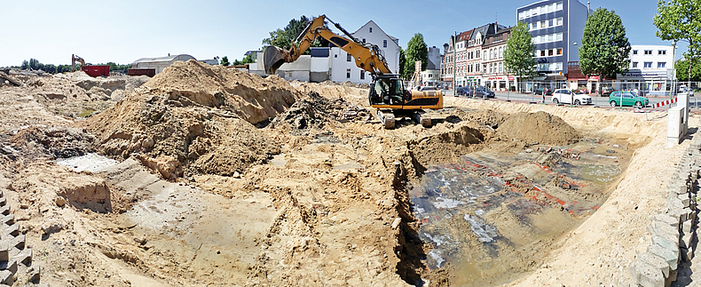 Sanierung von Altlasten nach Abrissarbeiten.