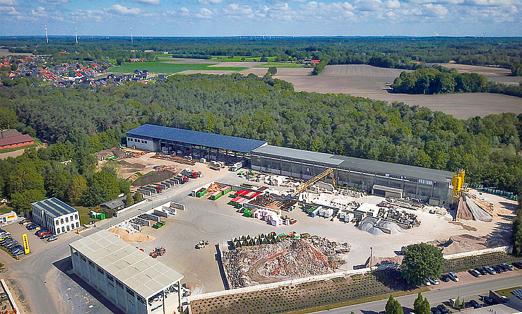 Vogelperspektive auf das Betonwerk Büscher.