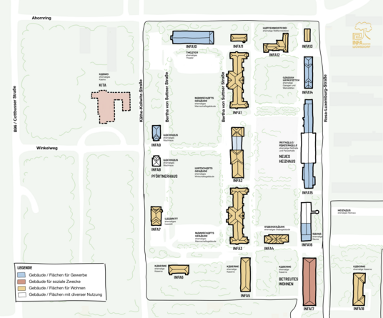 Lageplan Gebäude INFA-Quartier.