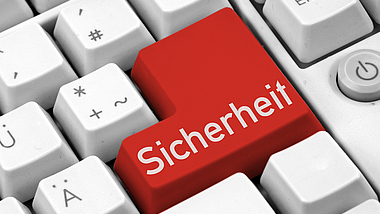 Eine Tastatur mit der Aufschrift Sicherheit.
