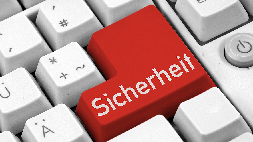Eine Tastatur mit der Aufschrift Sicherheit.