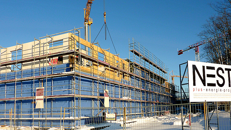 Dass NEST4 aus Holz gebaut ist, war nur dem Rohbau anzusehen.