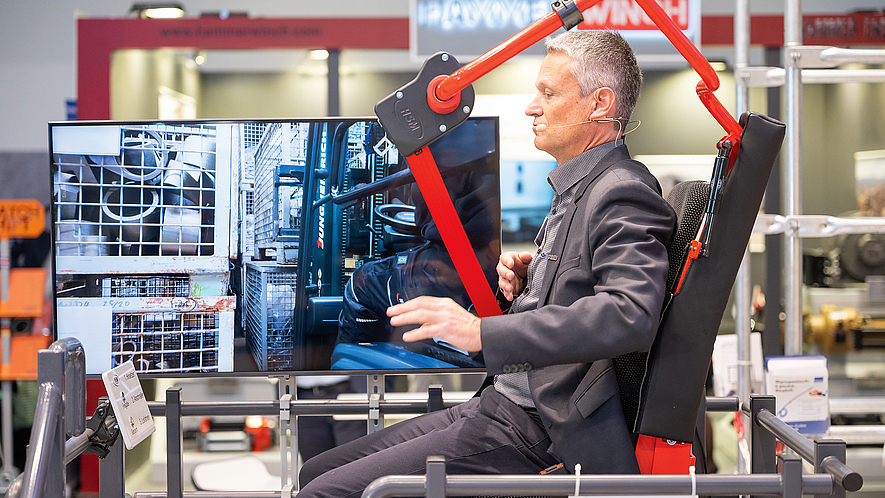 Eine Vorführung auf dem BG BAU-Messestand der Bauma 2022.