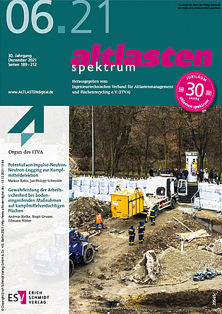 Cover der Fachzeitschrift „altlasten spektrum“, Ausgabe 6/21