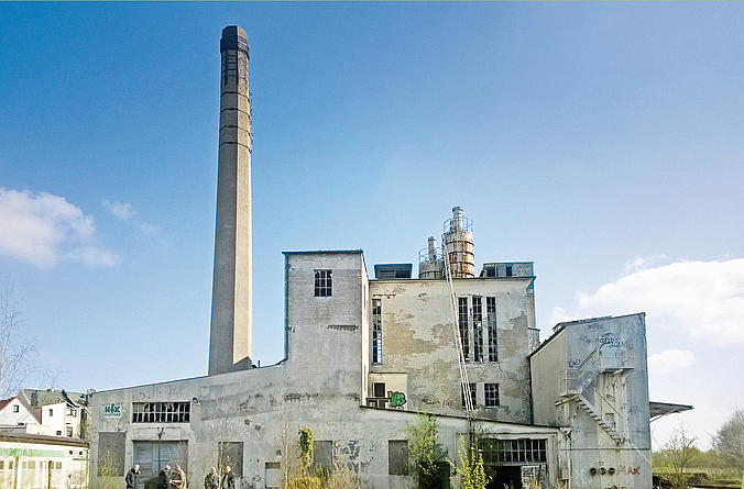 Außenansicht der Kistner-Fabrik in Bremerhafen.