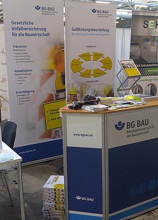 Der BG BAU Info-Stand bei der Fachtagung Abbruch 2020