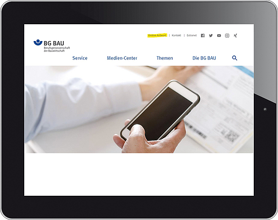 Ansicht Onlineantwort Website