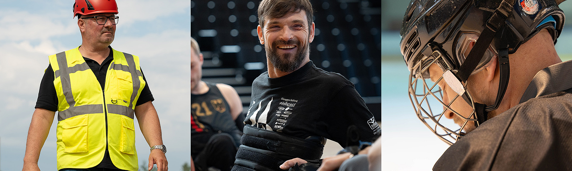 Drei Protagonisten der Kampagne "Ich und die BG BAU".