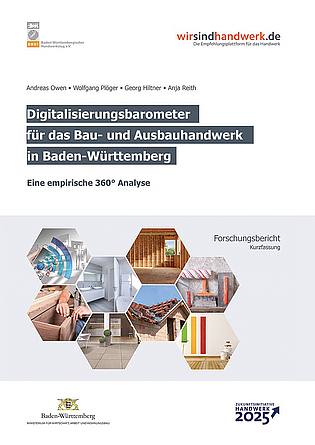 Titelbild der Studie "Digitalisierungsbarometer für das Bau- und Ausbauhandwerk in Baden Württemberg" Titelbild der Studie "Digitalisierungsbarometer für das Bau- und Ausbauhandwerk in Baden Württemberg"