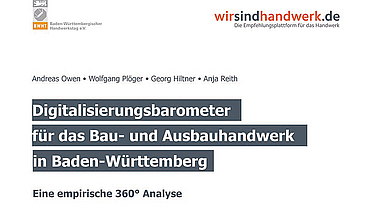 Titelbild der Studie "Digitalisierungsbarometer für das Bau- und Ausbauhandwerk in Baden Württemberg"