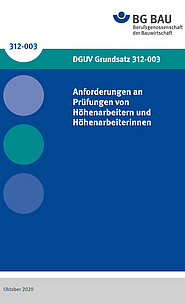 Titelbild DGUV Grundsatz 312-003: Anforderungen an Prüfungen von Höhenarbeitern und Höhenarbeiterinnen