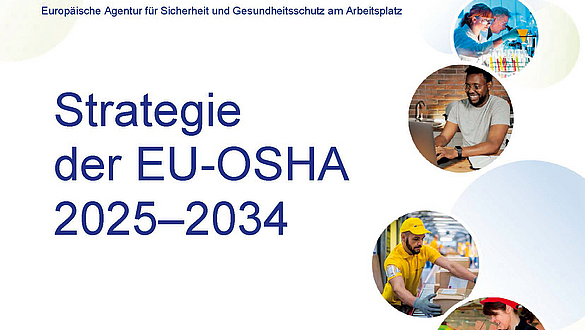 Publikation "Strategie der EU-OSHA 2025-2034" Titelblatt der Publikation "Strategie der EU-OSHA 2025-2034".