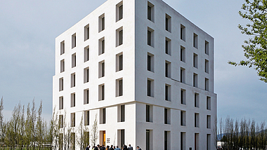 Das Bürogebäude „2226“ in Lustenau: keine Heizung, Lüftung und Kühlung nötig dank Bauteilaktivierung